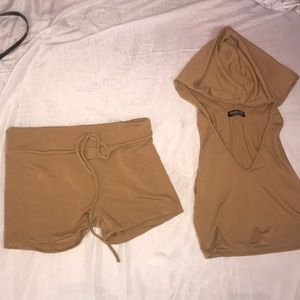 Tan Spandex two piece set